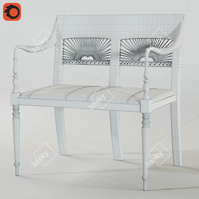 Handcrafted Ethnic Chair 3D model image 3