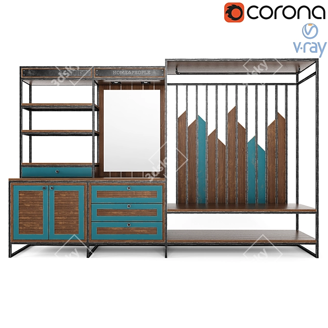 Modern Loft Wardrobe for Home Organization 3D model image 2