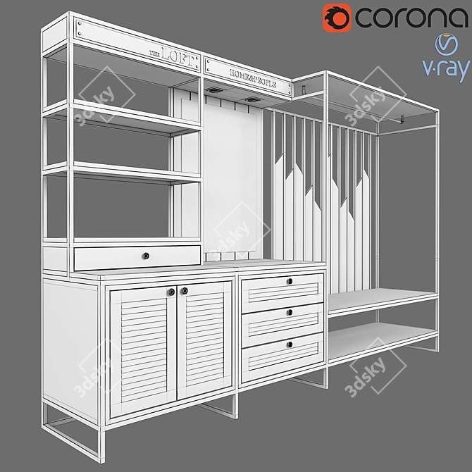 Modern Loft Wardrobe for Home Organization 3D model image 3