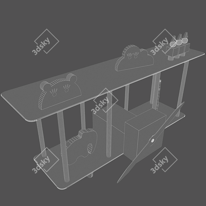 Vintage Bi Plane Shelf 3D model image 2