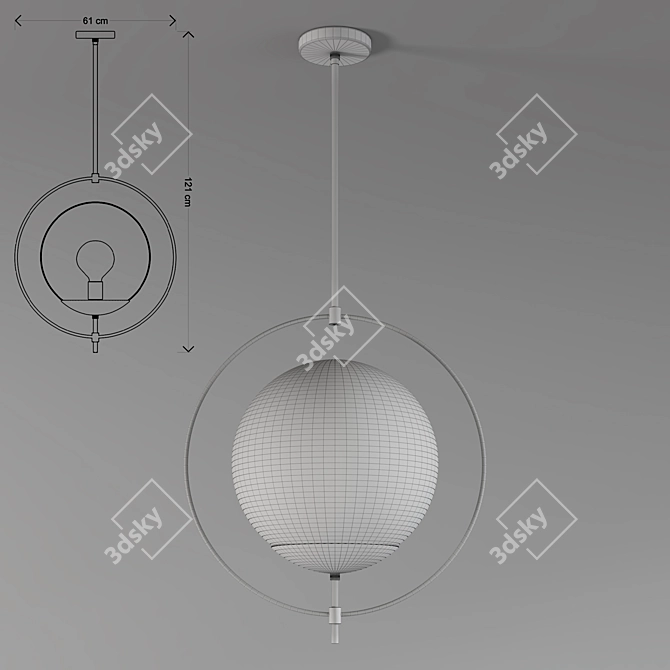 Stunning Arteriors Volta Pendant 3D model image 3