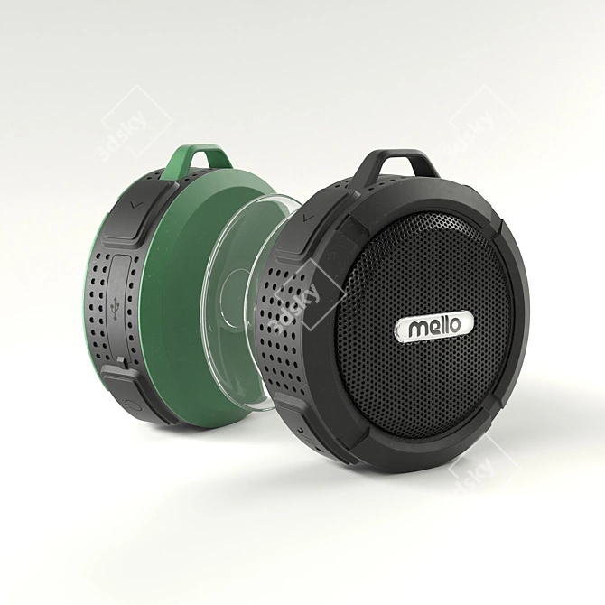 Mello Mini: Waterproof Bluetooth Shower Speaker 3D model image 1