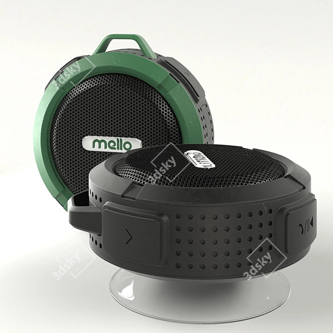 Mello Mini: Waterproof Bluetooth Shower Speaker 3D model image 2