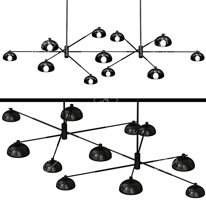 Hexia Duo HXD - Stylish Lighting Fixture 3D model image 1