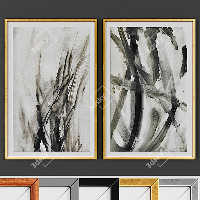 Modern Picture Frame Set - Various Frame Options 3D model image 1