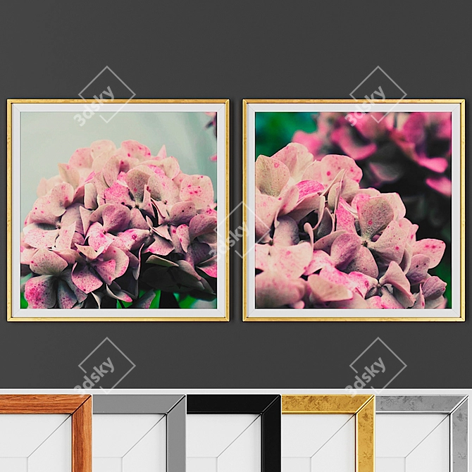 Modern 2-Piece Picture Frame Set 3D model image 1