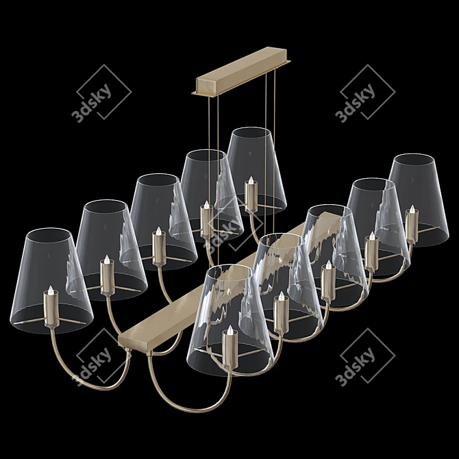 Elegant Imperial Chandelier 10-Light 3D model image 2