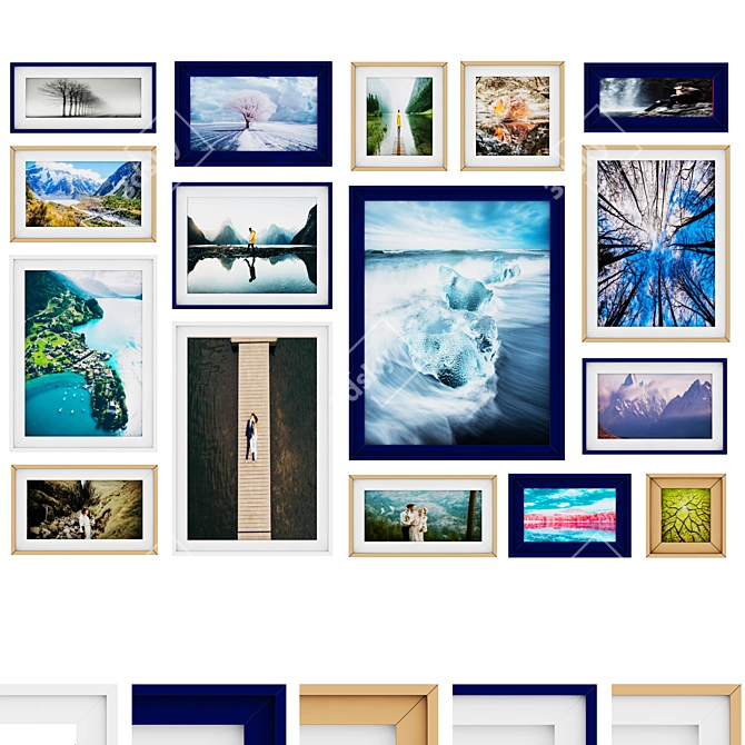 Gallery Frame Set - High Quality Multi-Piece Wall Collection 3D model image 1