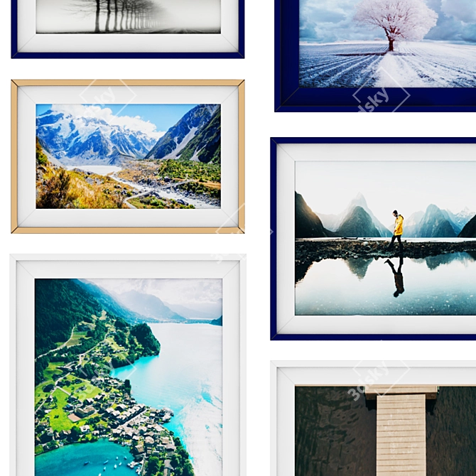 Gallery Frame Set - High Quality Multi-Piece Wall Collection 3D model image 2