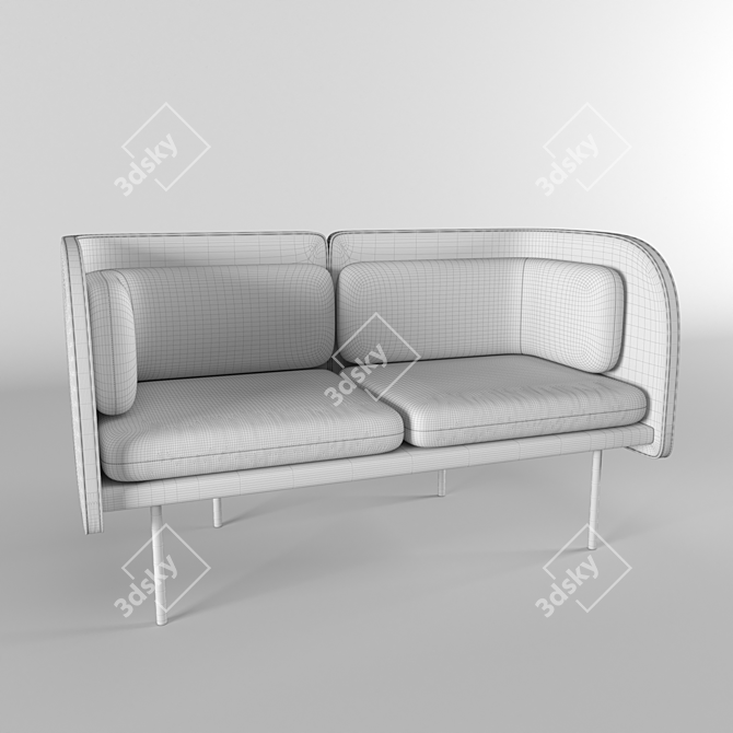 SoundWave Sofa: Modern Acoustic Seating 3D model image 3