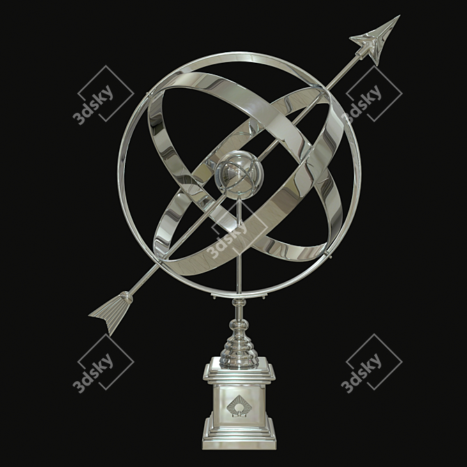 Modern Metal Space Arrow Sculpture 3D model image 1