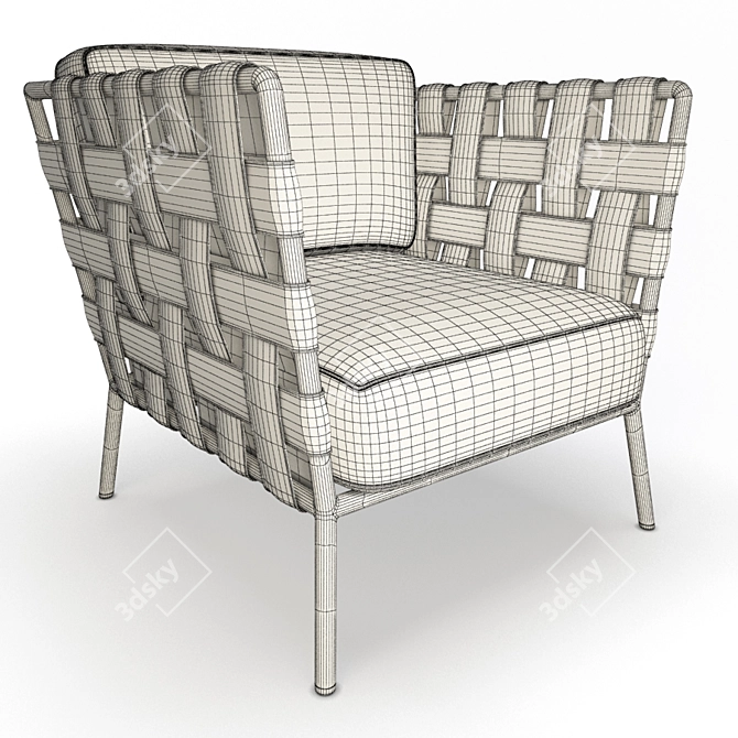 Conic Braided Lounge Chair 3D model image 3