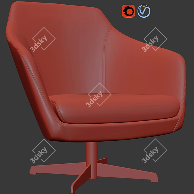 Folha Armchair: Modern Elegance for Your Space 3D model image 3