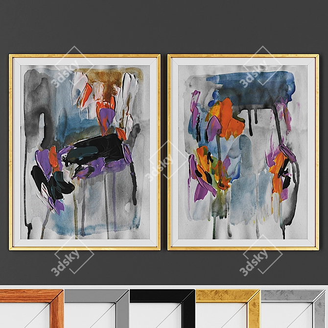 Contemporary Picture Frame Set: Choose from 5 Frame Options 3D model image 1