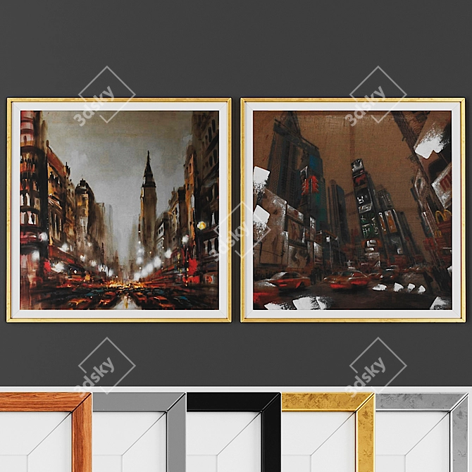 Modern Style Picture Frame Set 3D model image 1