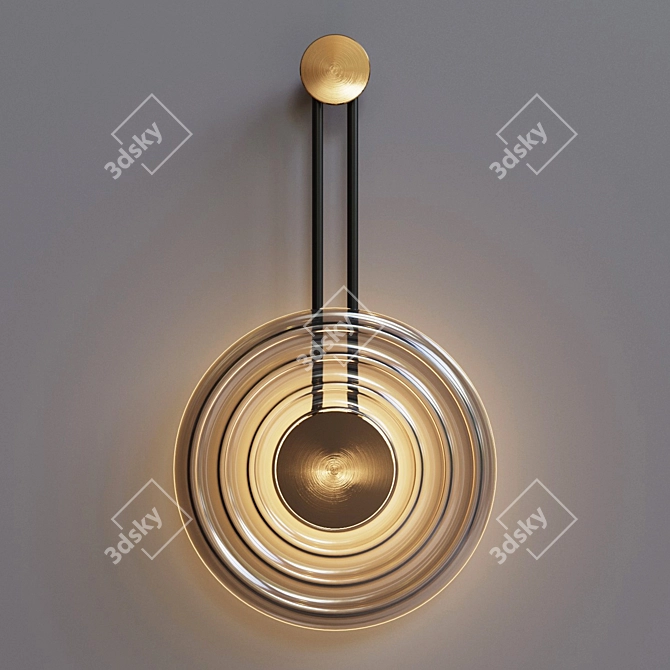 Solar Black Bronze Wall Sconce 3D model image 1