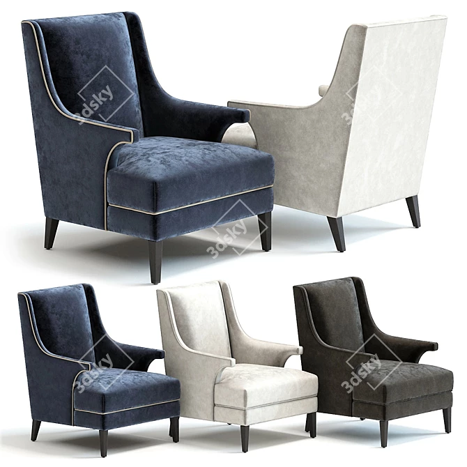 Bishop Armchair: Luxurious and Stylish Seating 3D model image 1