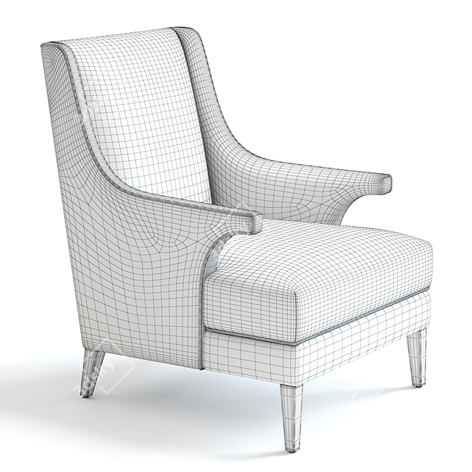 Bishop Armchair: Luxurious and Stylish Seating 3D model image 2