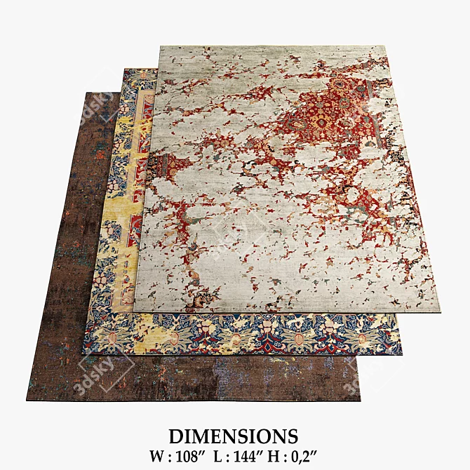 Erased Heritage Rugs: Bidjar, Baalbak, Artwork 3D model image 1