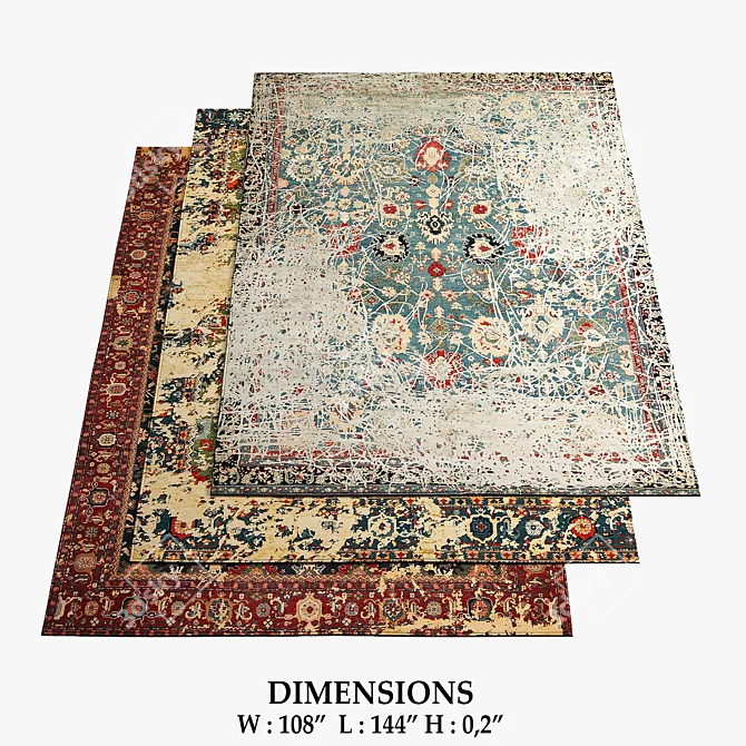 Erased Heritage Bidjar Rugs 3D model image 1