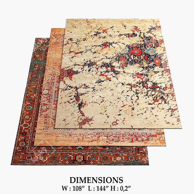 Erased Heritage Bidjar Rugs 3D model image 1