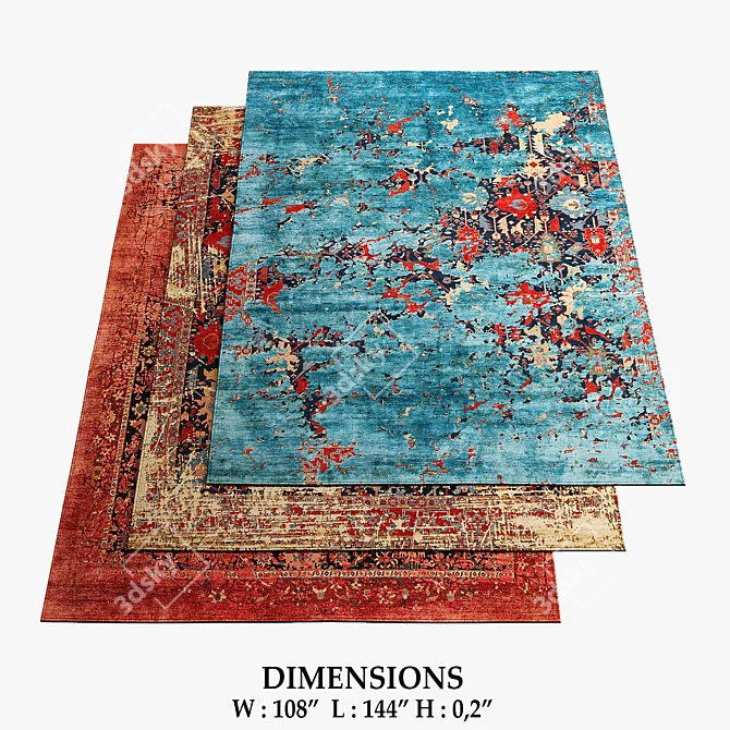 Erased Heritage Bidjar Leyton Rugs 3D model image 1