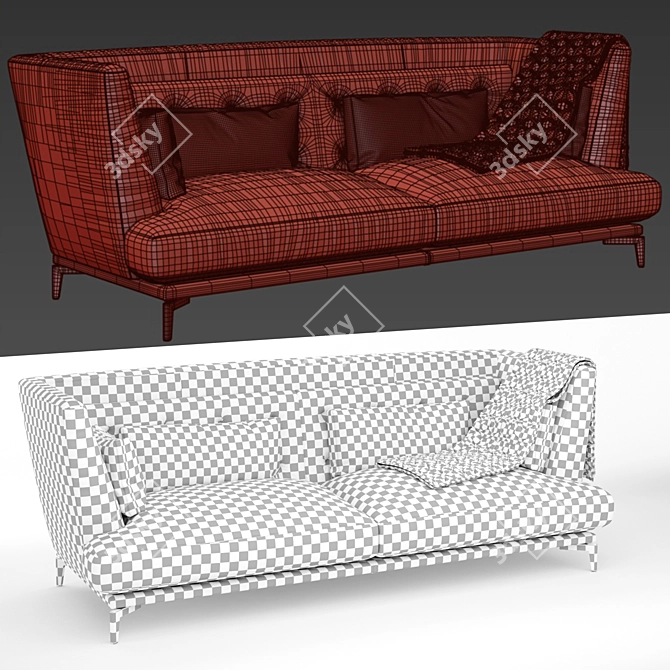 MaxDivani Giselle Sofa: Luxurious Elegance for Your Living Space 3D model image 3