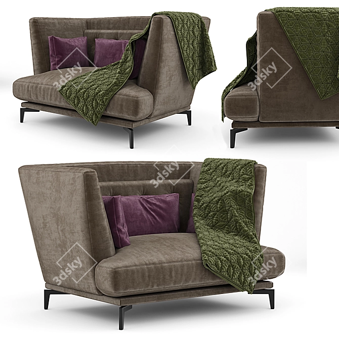 Luxury MaxDivani Giselle Armchair 3D model image 1