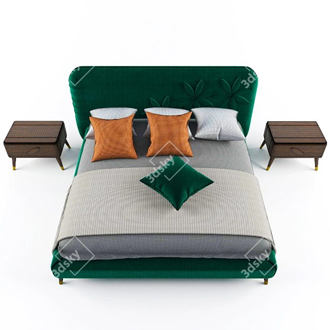 Aria Bed: Enza Home Collection 3D model image 3