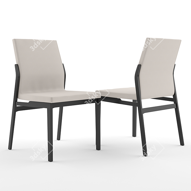 Elegant Cattelan Italia Chair & Ceramic Table 3D model image 2