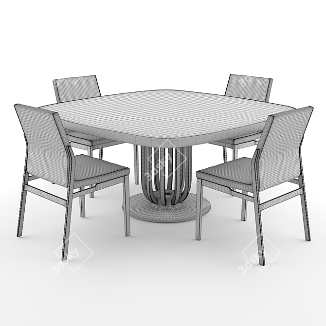 Elegant Cattelan Italia Chair & Ceramic Table 3D model image 3