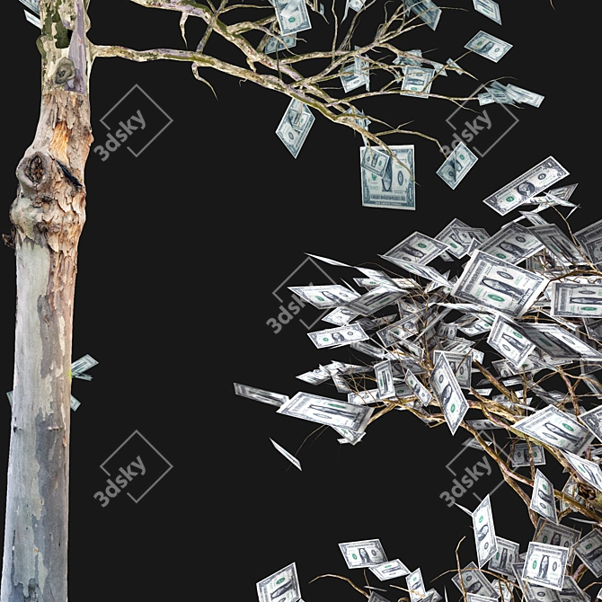 Lush Wealth Money Tree 3D model image 2