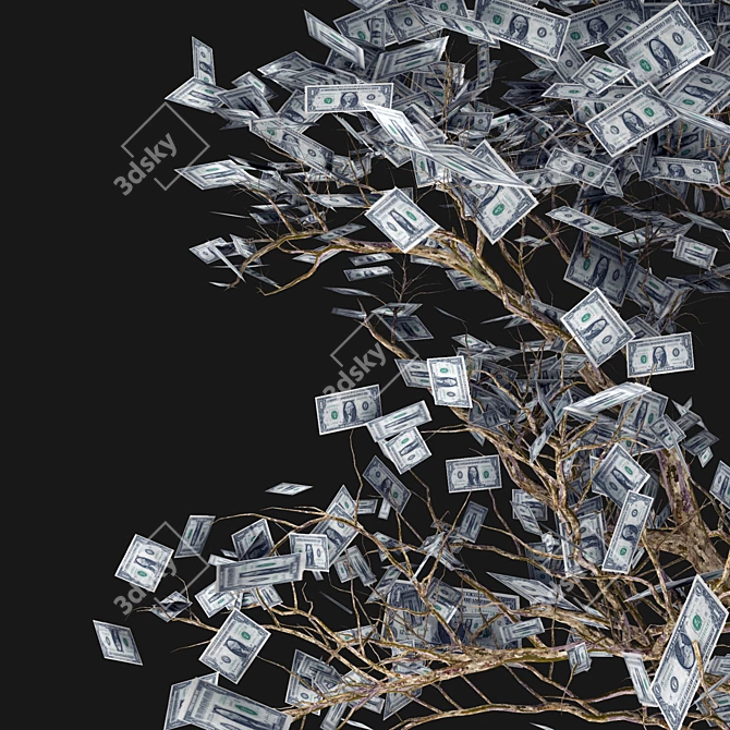 Lush Wealth Money Tree 3D model image 3