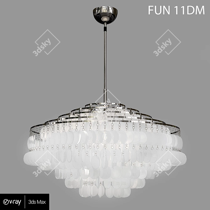 Modern Fun Chandelier 3D model image 1