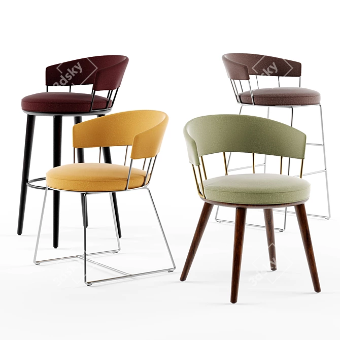 Sleek and Stylish Meru Chair 3D model image 1