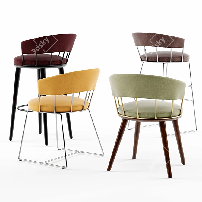 Sleek and Stylish Meru Chair 3D model image 2