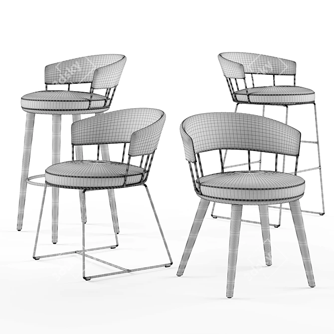 Sleek and Stylish Meru Chair 3D model image 3