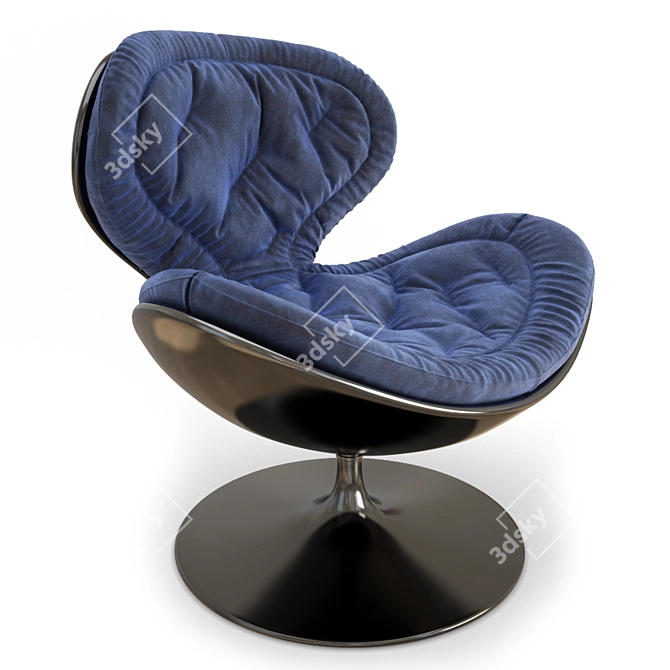 Plush Velvet Armchair: Contemporary 3D Interior Furniture 3D model image 1