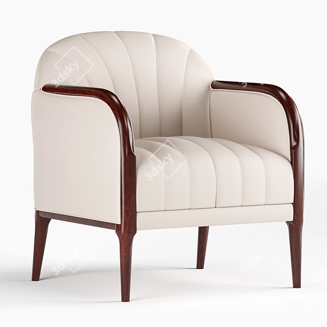 Elegant Parigi Lounge Chair 3D model image 1