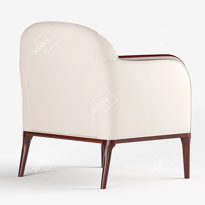 Elegant Parigi Lounge Chair 3D model image 2