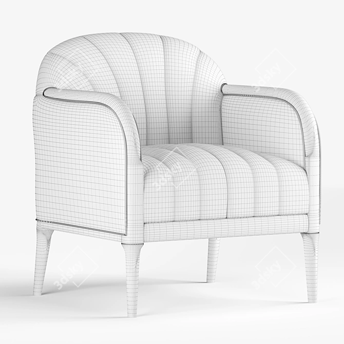 Elegant Parigi Lounge Chair 3D model image 3