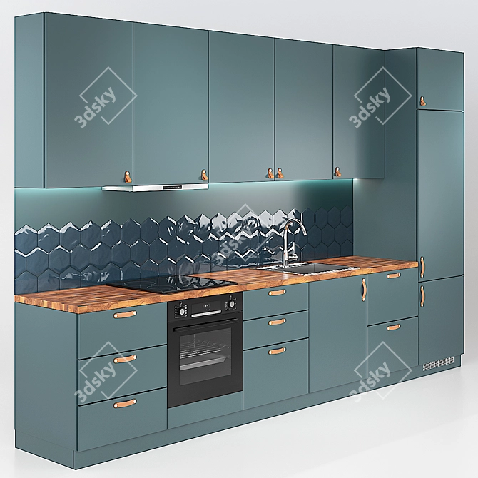 Sleek and Modern Ikea METOD KALLARP Kitchen 3D model image 1