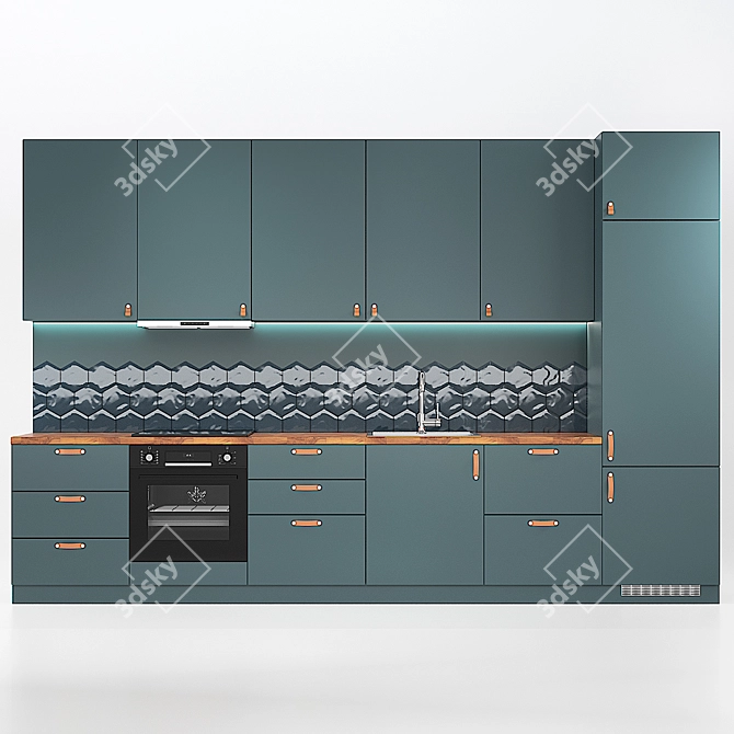 Sleek and Modern Ikea METOD KALLARP Kitchen 3D model image 3