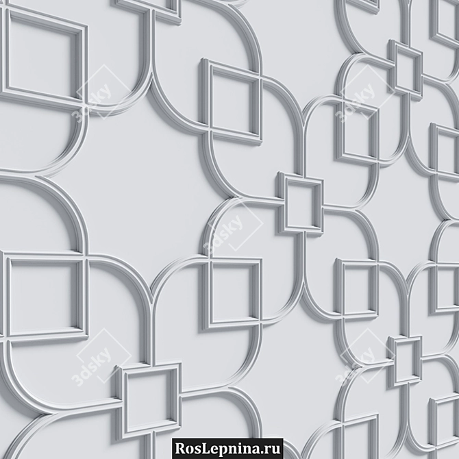 Universal 1250: Elegant Gypsum Wall Composition 3D model image 3