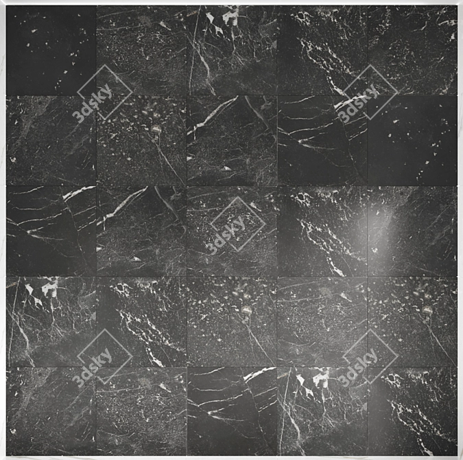 Multitextured Black Marble Tile 3D model image 1