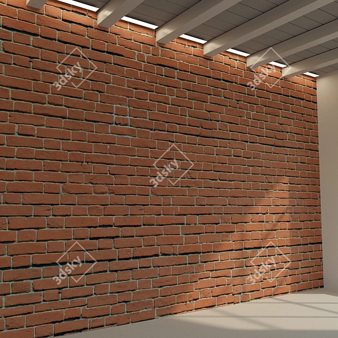 Antique Brick Wall Texture 3D model image 1
