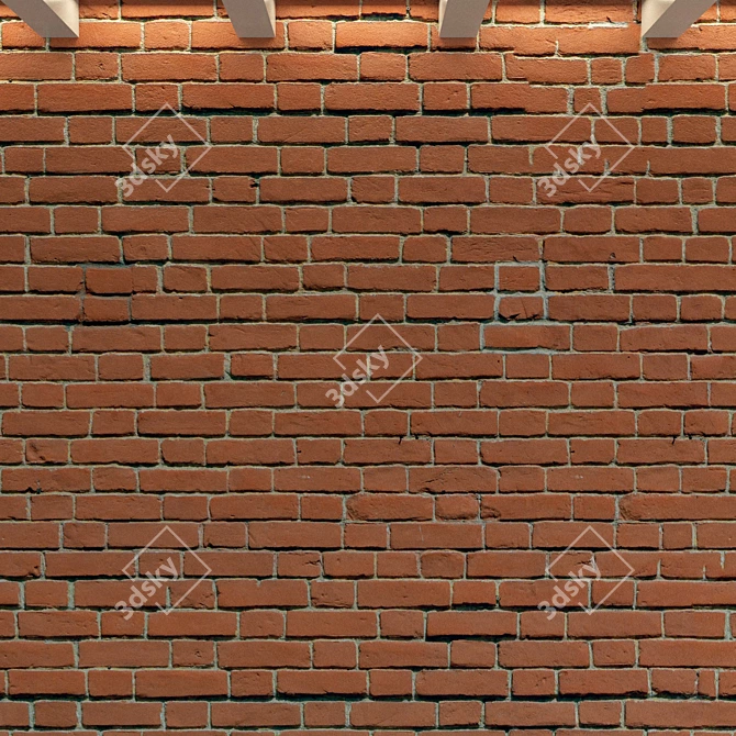 Antique Brick Wall Texture 3D model image 3