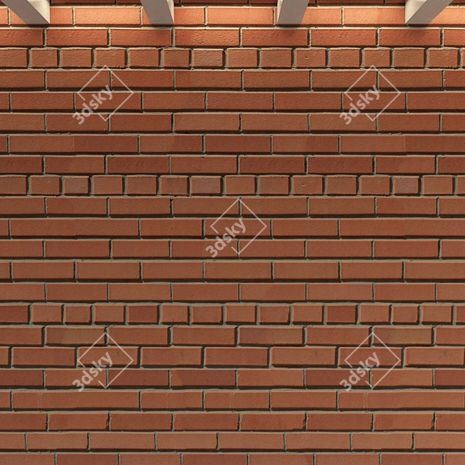 Vintage Brick Wall Texture 3D model image 2