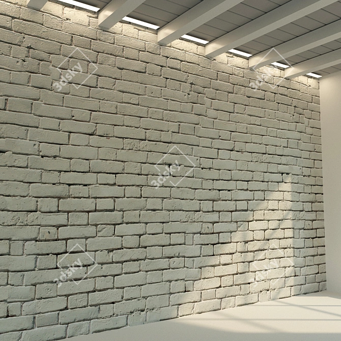 Antique Brick Wall Texture 3D model image 1