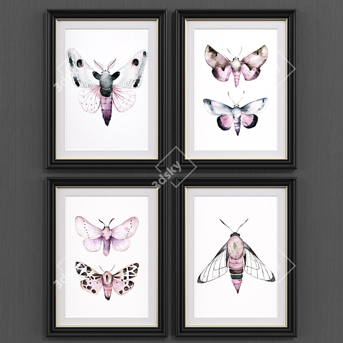 Modern Moth Art Collection (Set of 184) 3D model image 1